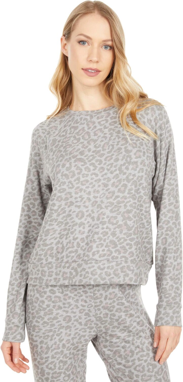 

Толстовка Beyond Yoga Printed Lux Lounger Raglan, цвет Chai Cocoa Brown Leopard