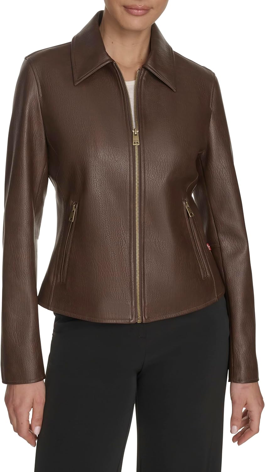 

Levi's Женская куртка-бомбер с отложным воротником, Dark Brown
