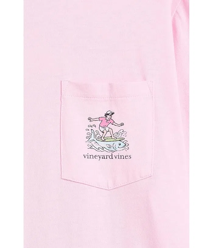 Футболка с принтом Edgartown Stripe Flag Surfer Vineyard Vines Kids, Pink Drink — фото 3