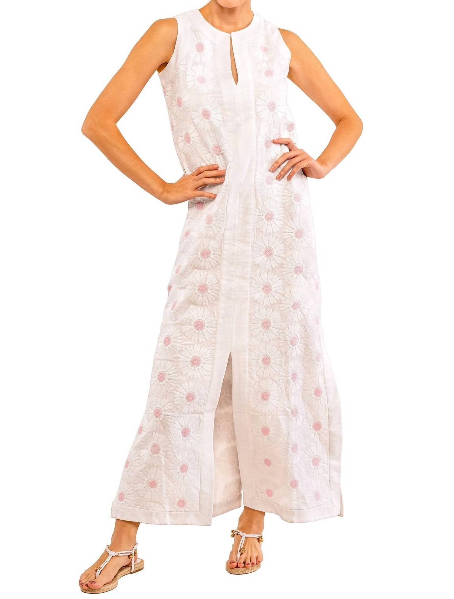 

Женское платье с ромашками в белом с розовым GRETCHEN SCOTT