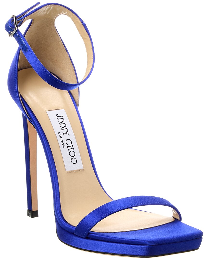 Jimmy Choo Alva 120 Satin Sandal, синий