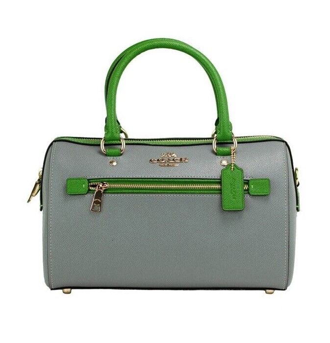

Сумка-портфель через плечо Rowan Multi Kelly Green Colorblock из кожи Coach