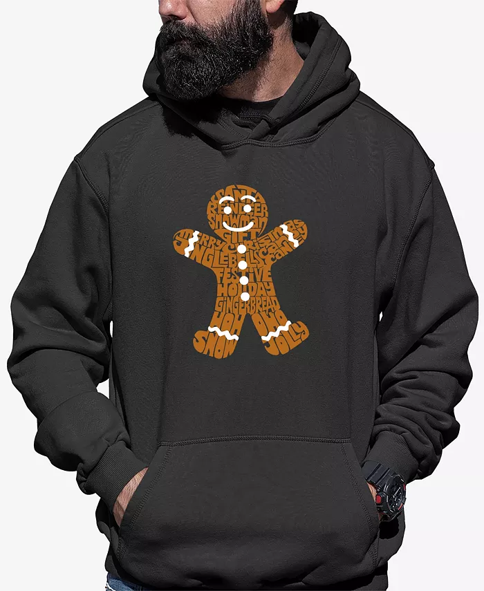 

Мужская худи с принтом Gingerbread Word Art LA Pop Art, серый