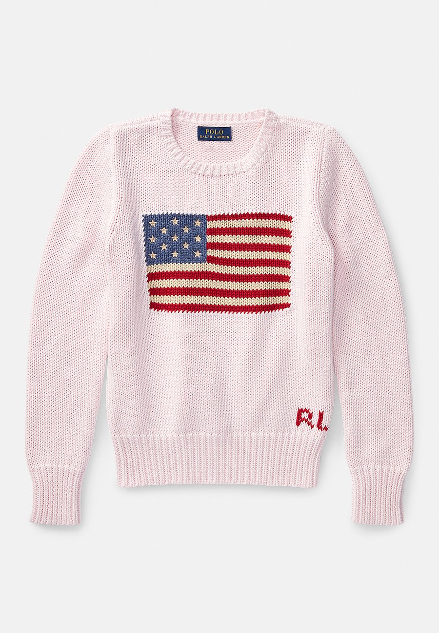 Джемпер Polo Ralph Lauren FLAG COTTON CREWNECK SWEATER 7-14Y, Acacia Pink/Pink — фото 3