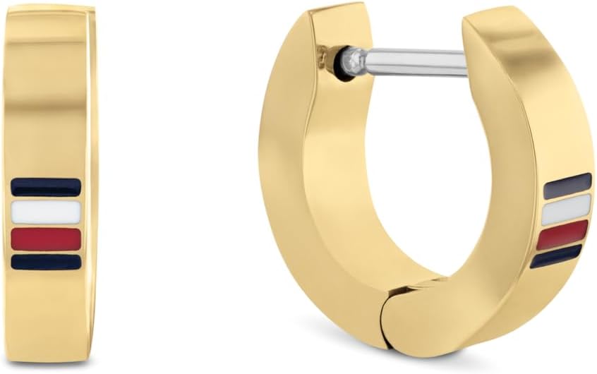 

Мужские серьги-гвоздики Tommy Hilfiger Jewelry Huggies из нержавеющей стали - доступны в желтом золоте или серебре, Gold