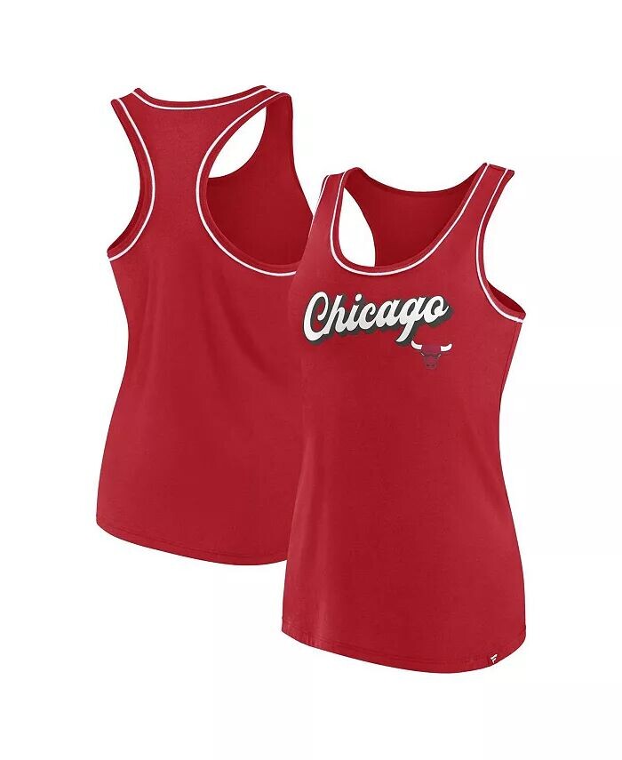 

Женская майка Red Chicago Bulls с логотипом Racerback Fanatics