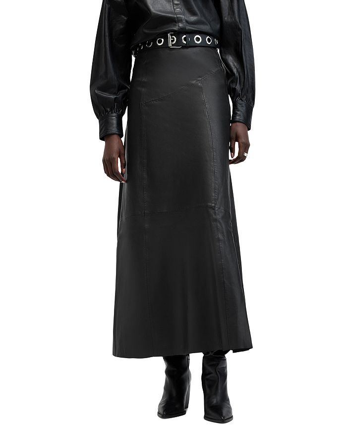 

Юбка макси из кожи Giana ALLSAINTS, черный