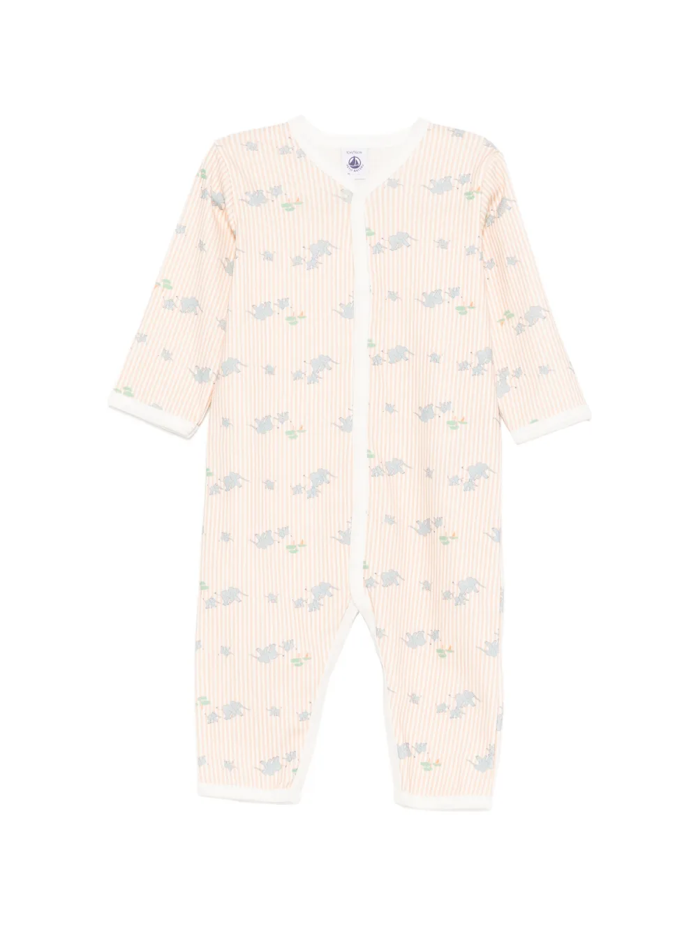Полосатый ромпер Petit Bateau, оранжевый