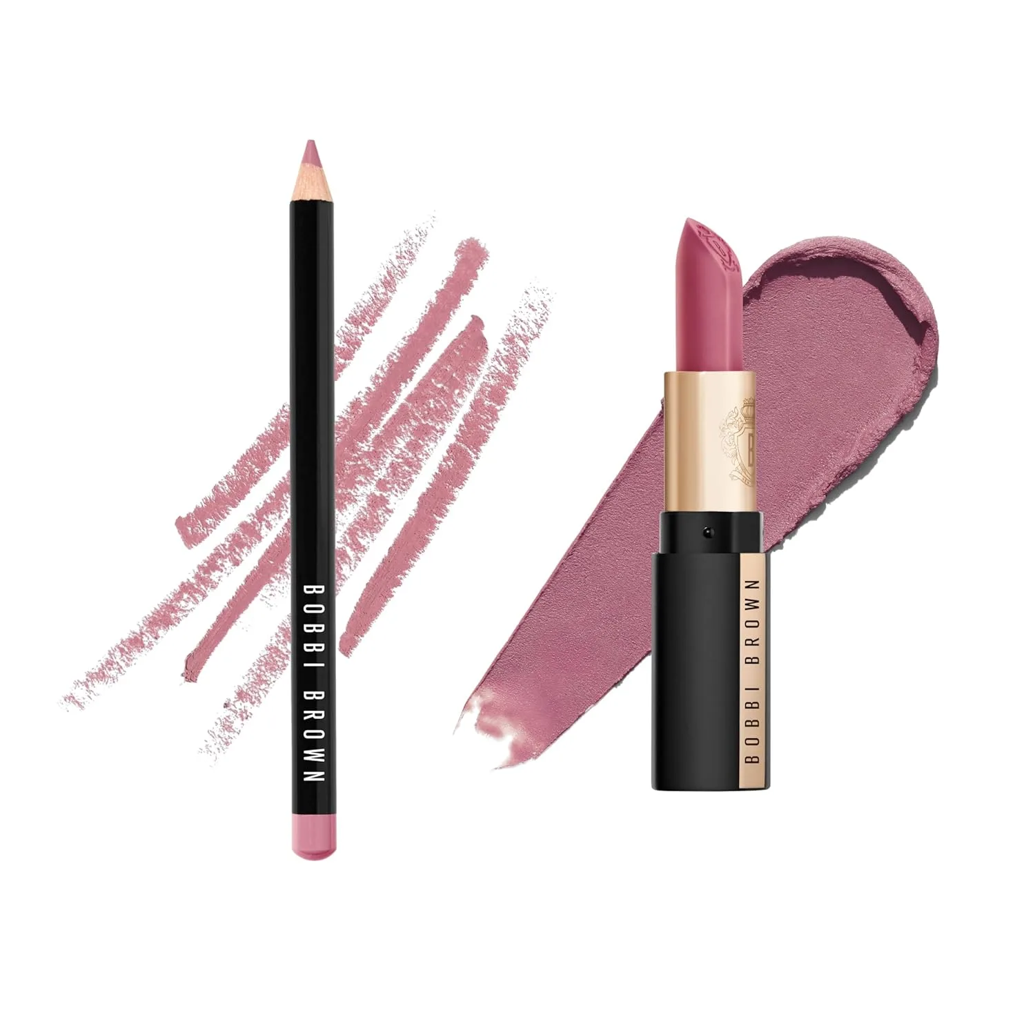 Набор из двух средств для губ Bobbi Brown Blushing Lip Set: карандаш для губ и матовая помада Luxe Cashmere., Brown