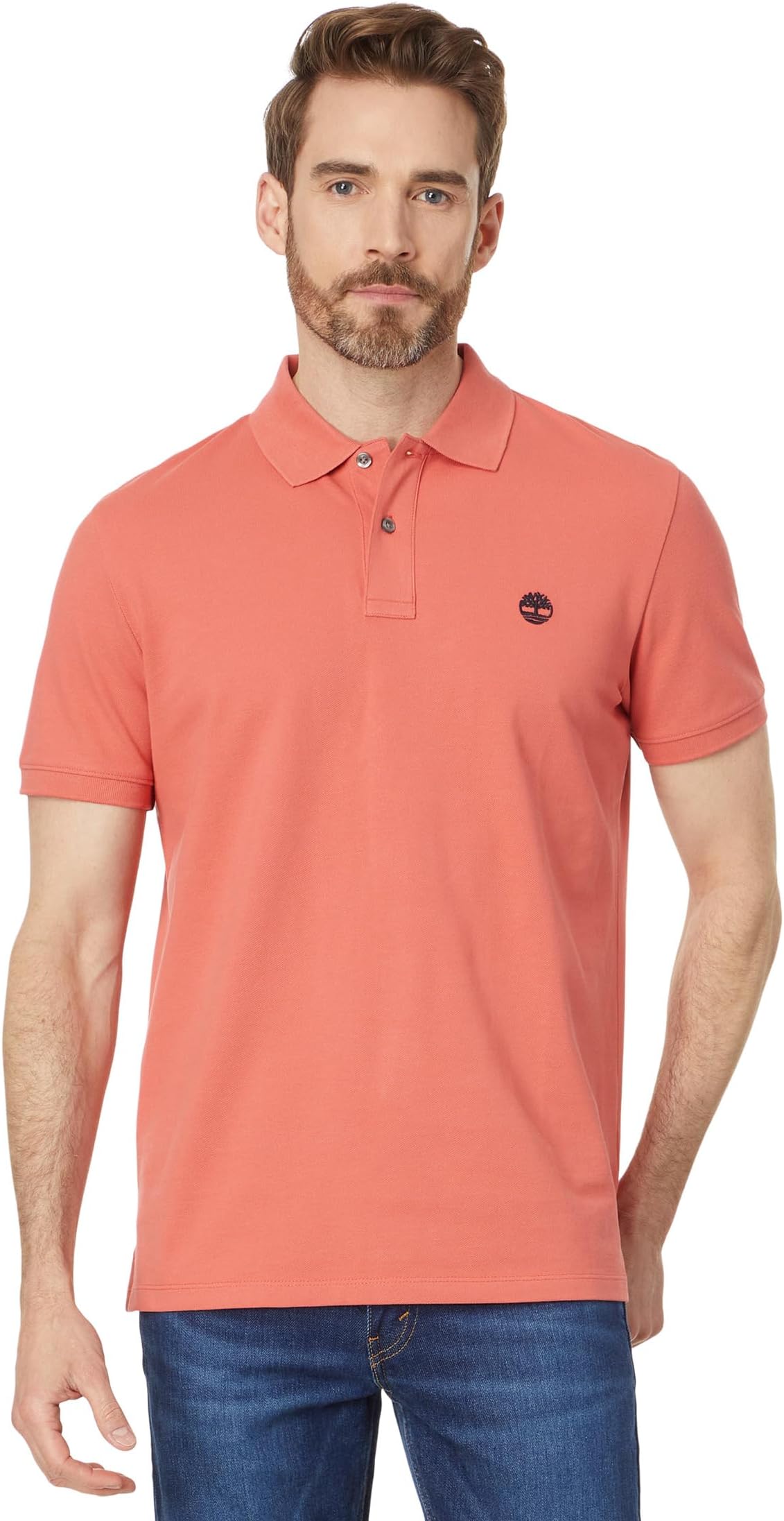 

Поло Timberland Pique Short Sleeve Polo, цвет Burnt Sienna App