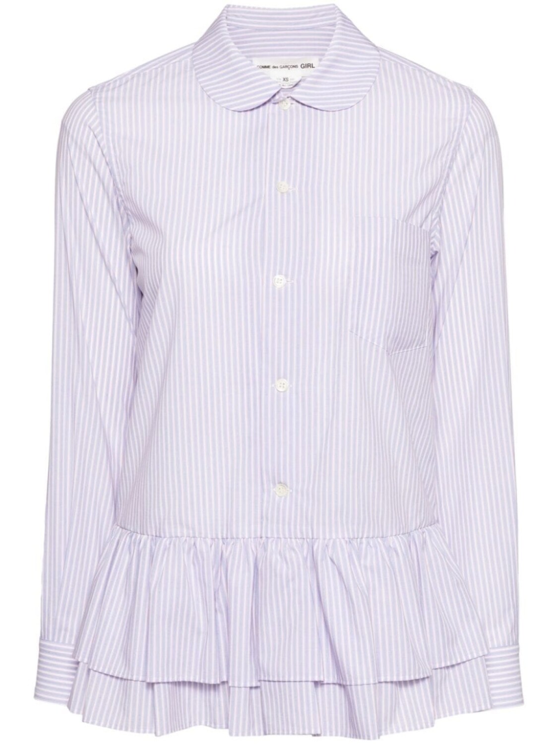 

Comme Des Garçons Girl рубашка в полоску с оборками, синий