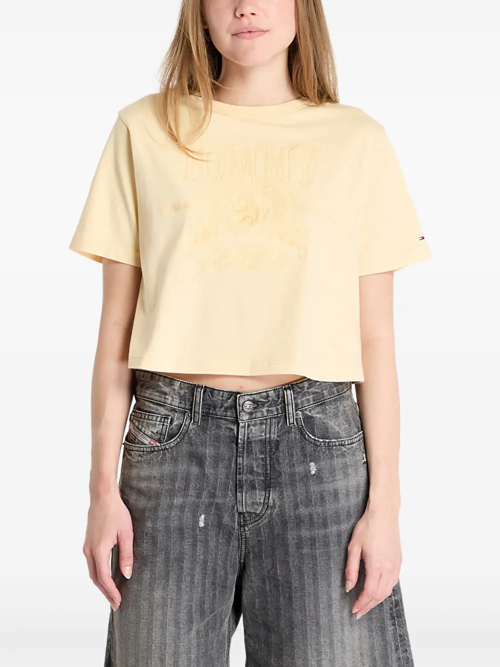 

Футболка с вышитым логотипом Tommy Jeans, желтый