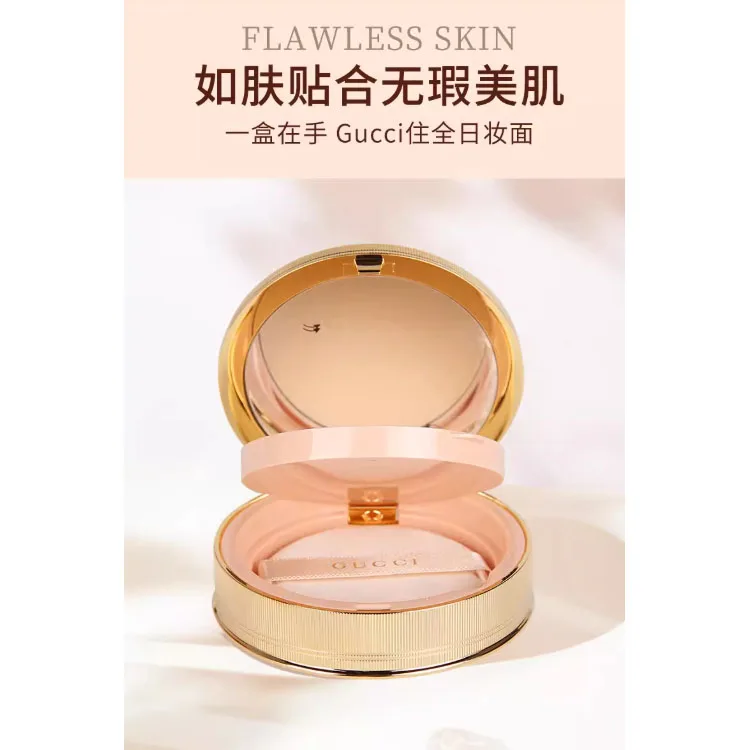 GUCCI Пудра для макияжа Pleuche Lipstick Rose Gold с эффектом контроля жирности и стойкости 10 г + 3,5 г, Powder #01+Golden Tube Lipstick #25 — фото 4