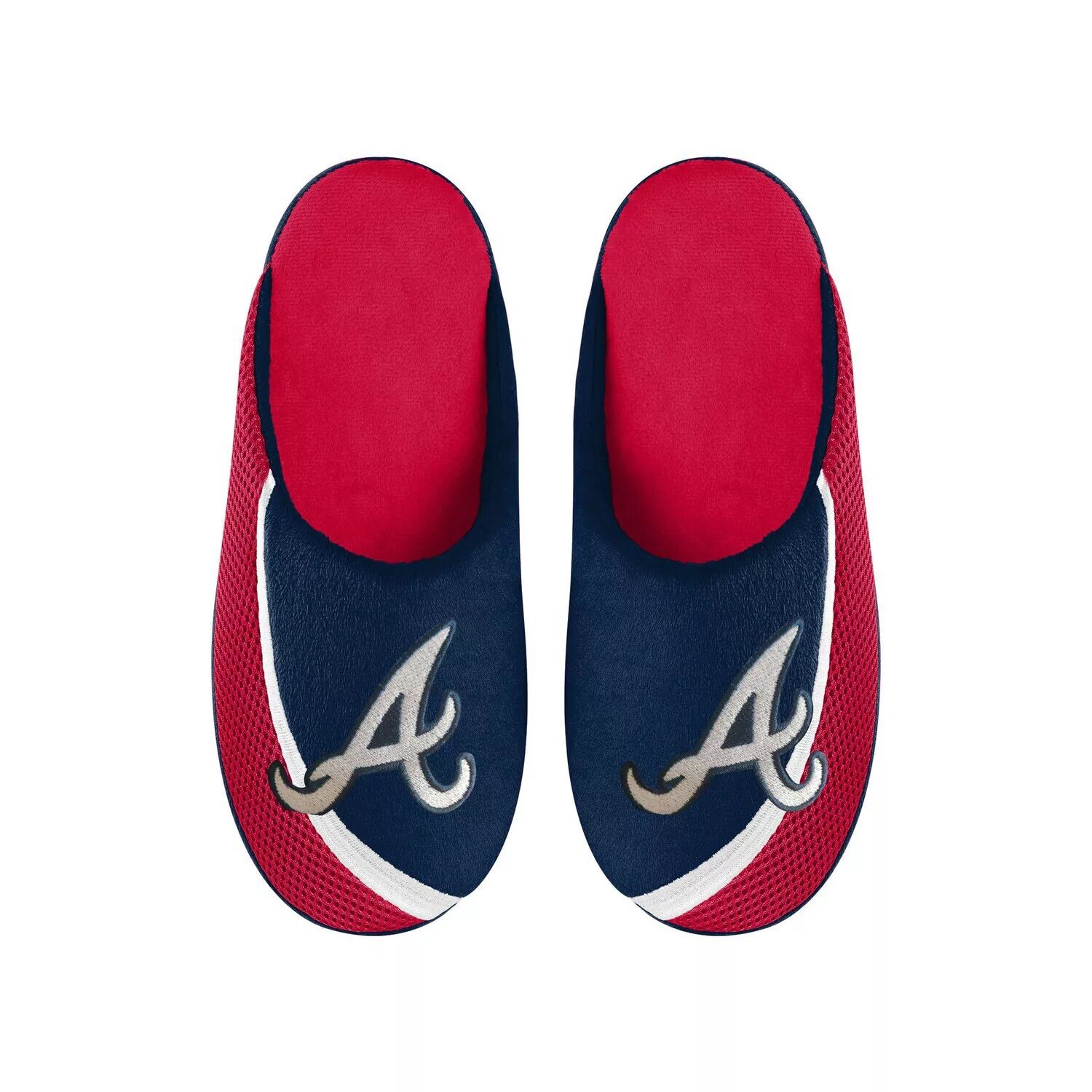 

Мужские тапочки FOCO Atlanta Braves с цветным краем и большим логотипом
