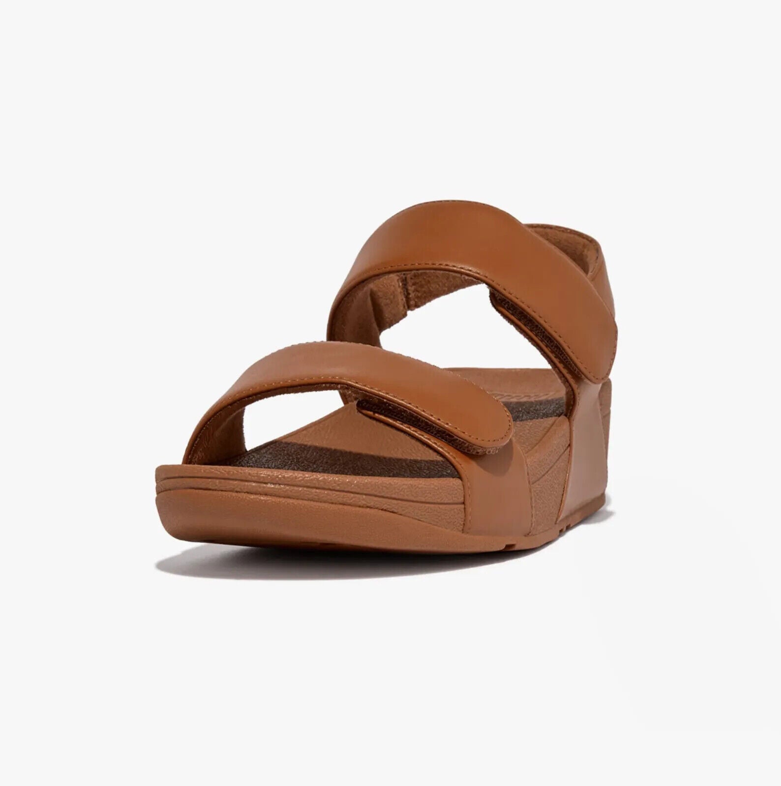 FitFlop Lulu FV8-592 сандалии женские бежевые кожаные регулируемые ремешки на липучке — фото 2