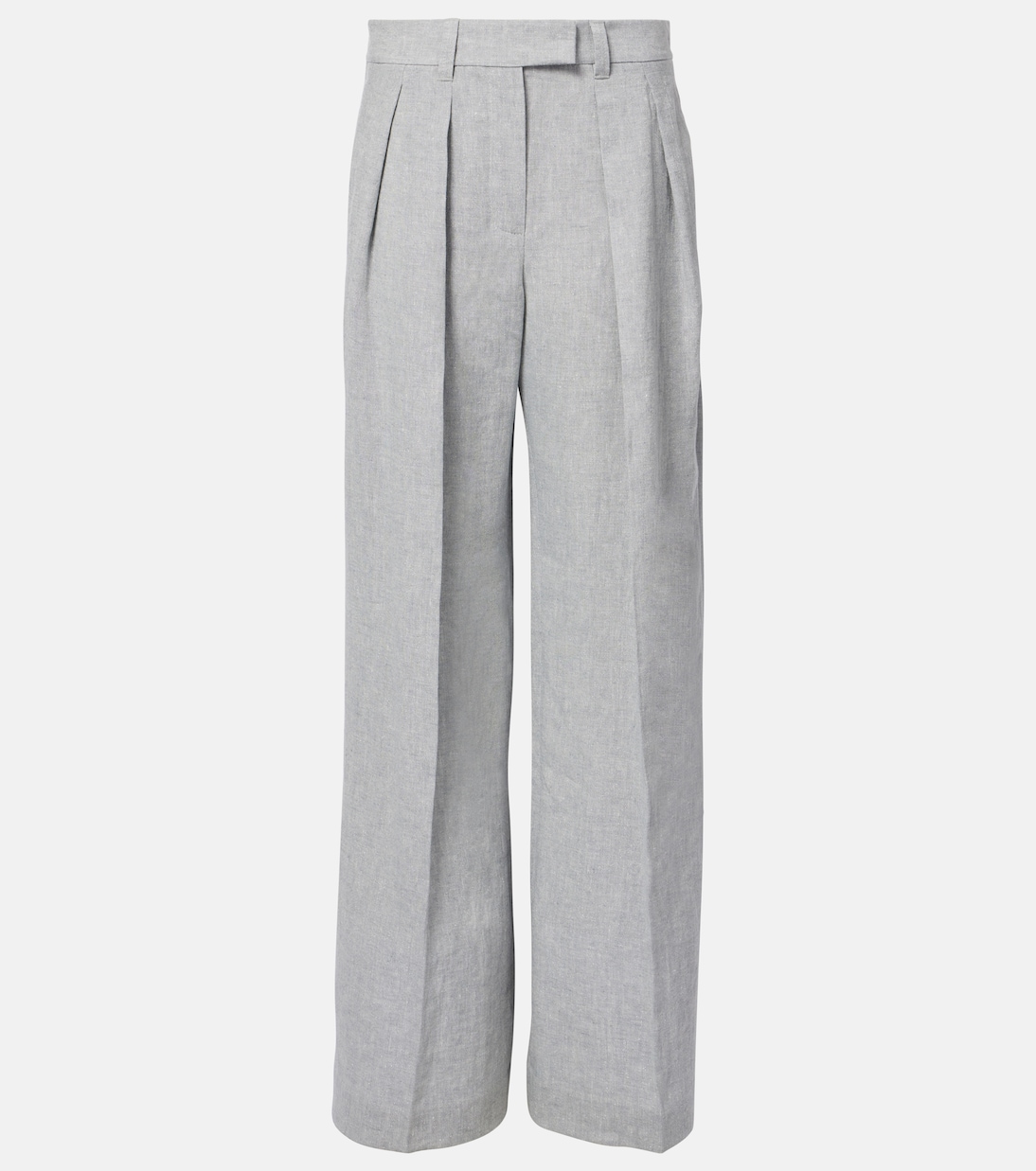 

Широкие брюки из смесовой льняной ткани Brunello Cucinelli, Light Grey