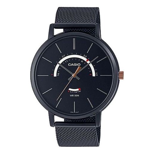 

Часы Men's CASIO Dress Series Waterproof Quartz Dial 43mm Stainless Steel Strap Watch Mens Black Analog, черный