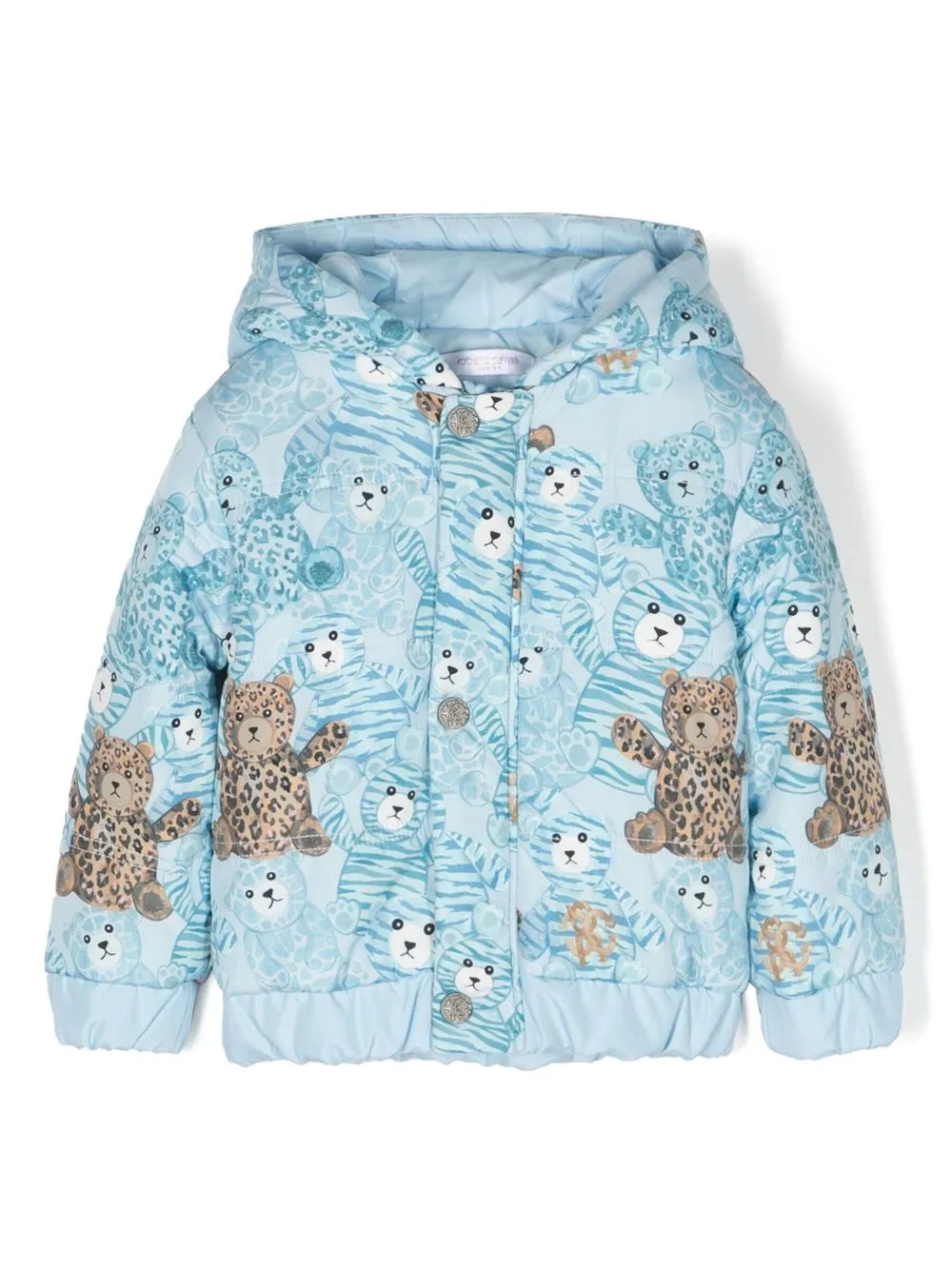 

Пуховик с принтом Teddy Bear Roberto Cavalli Junior, синий