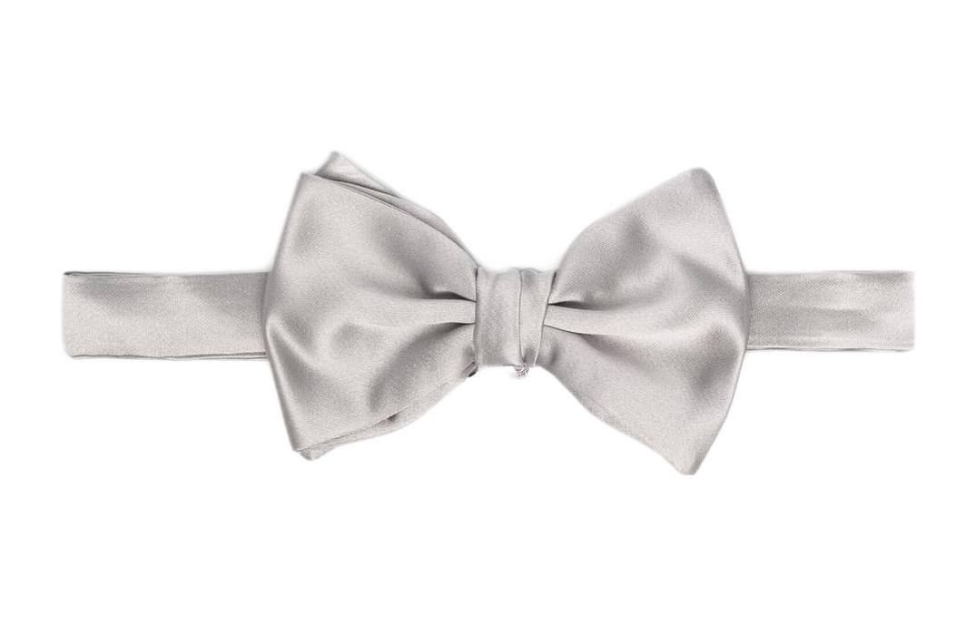 

EMPORIO ARMANI Завязанный галстук-бабочка из микрографированного чистого шелка, Silver