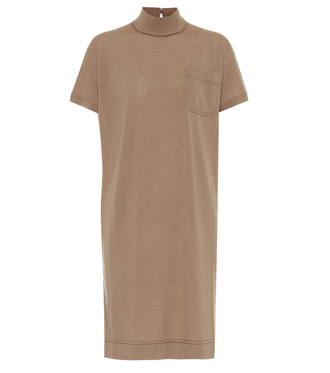 

Мини-платье из шерсти и кашемира Brunello Cucinelli, коричневый