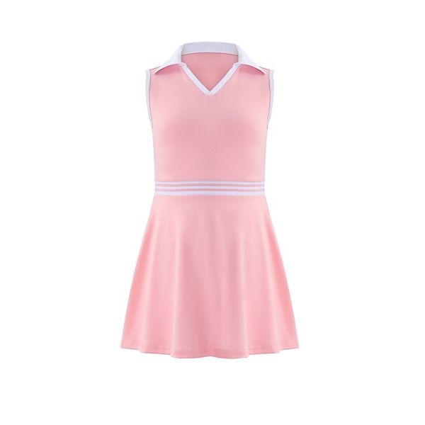 

Детское теннисное платье-поло с V-образным вырезом и карманами Maxxis Merch, Pink