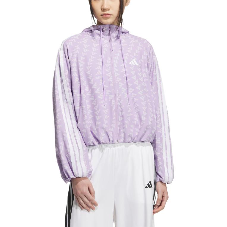 Adidas Женская вязаная куртка, Powder Plum Purple/White — фото 2