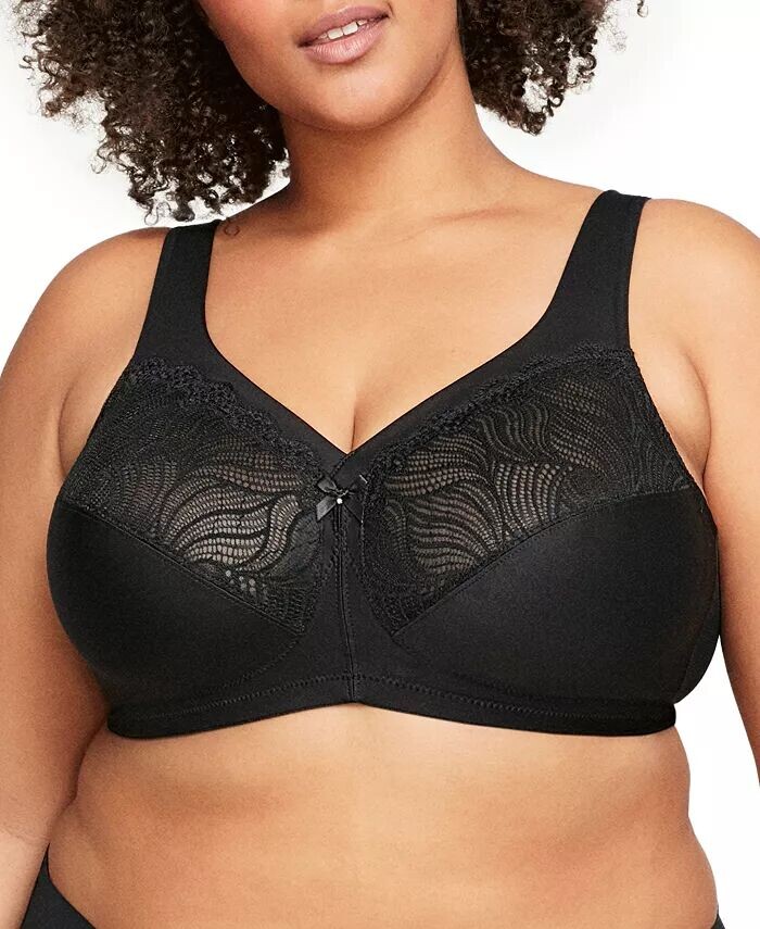 

Бюстгальтер Magiclift Natural Shape Support размера Plus Full Figure Wireless Bra 1010 Glamorise, черный