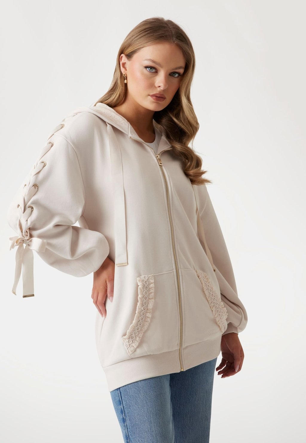

Толстовка на молнии HOODIE Guess, белый