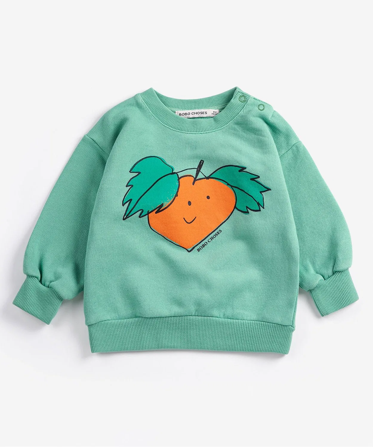 Свитшот Tangerine для малышей бренда BOBO CHOSES, зеленый — фото 4