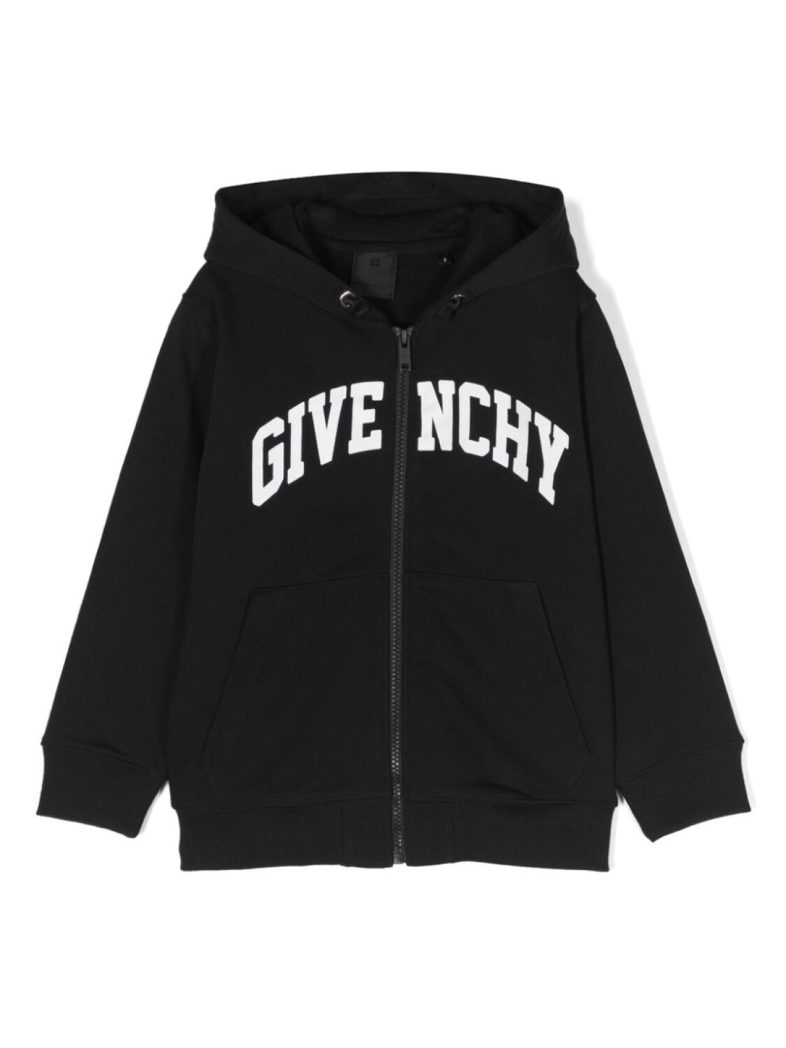

Givenchy Kids худи на молнии с логотипом, черный