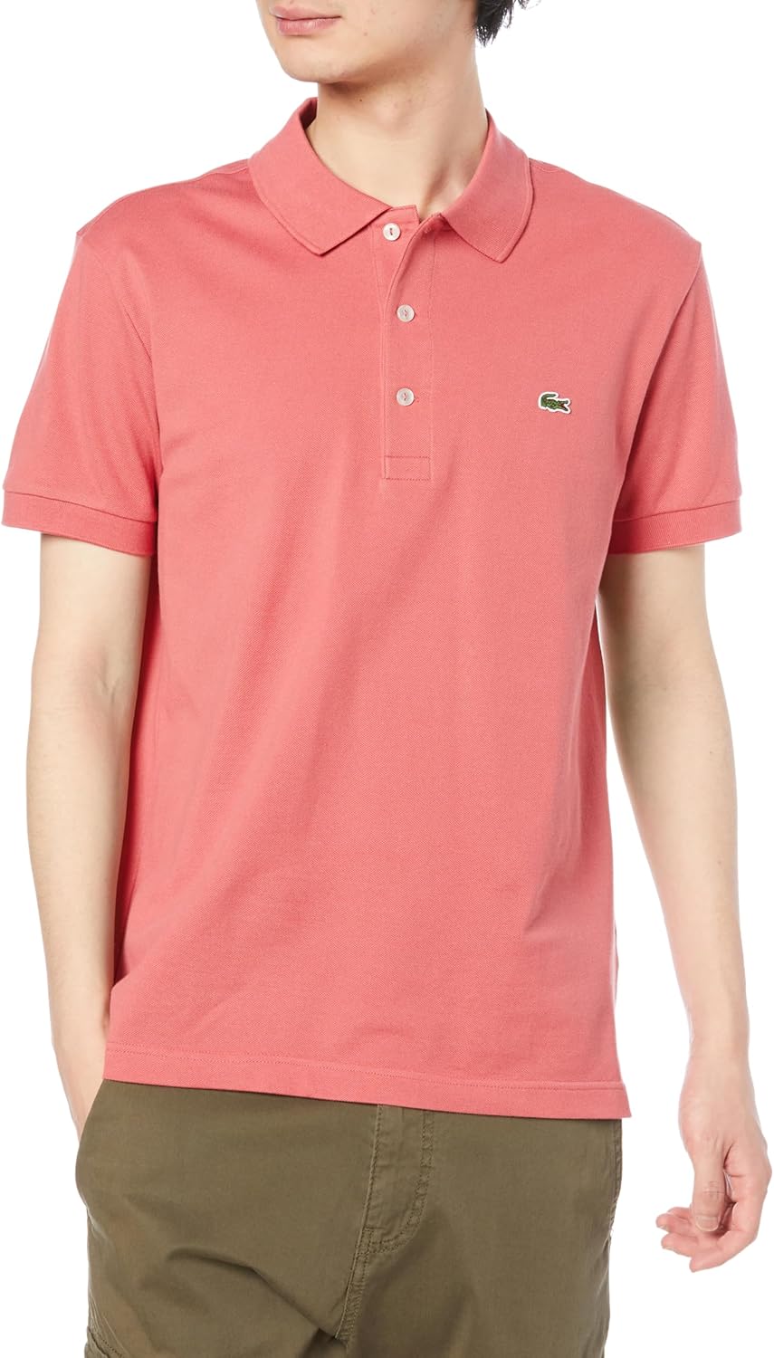 

Официальная мужская поло-рубашка LACOSTE приталенного кроя, однотонная (с коротким рукавом), розовый