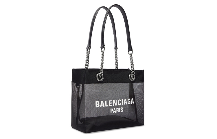 Balenciaga Mesh Fabrics Tote Bag, Shopping Bag, Shoulder Bag, Handbag Trumpets Women's Black — фото 3