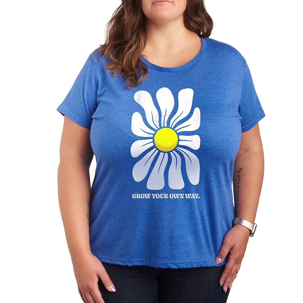 

Футболка с рисунком ромашки Plus Grow Your Own Way Licensed Character, цвет Heather Royal Blue