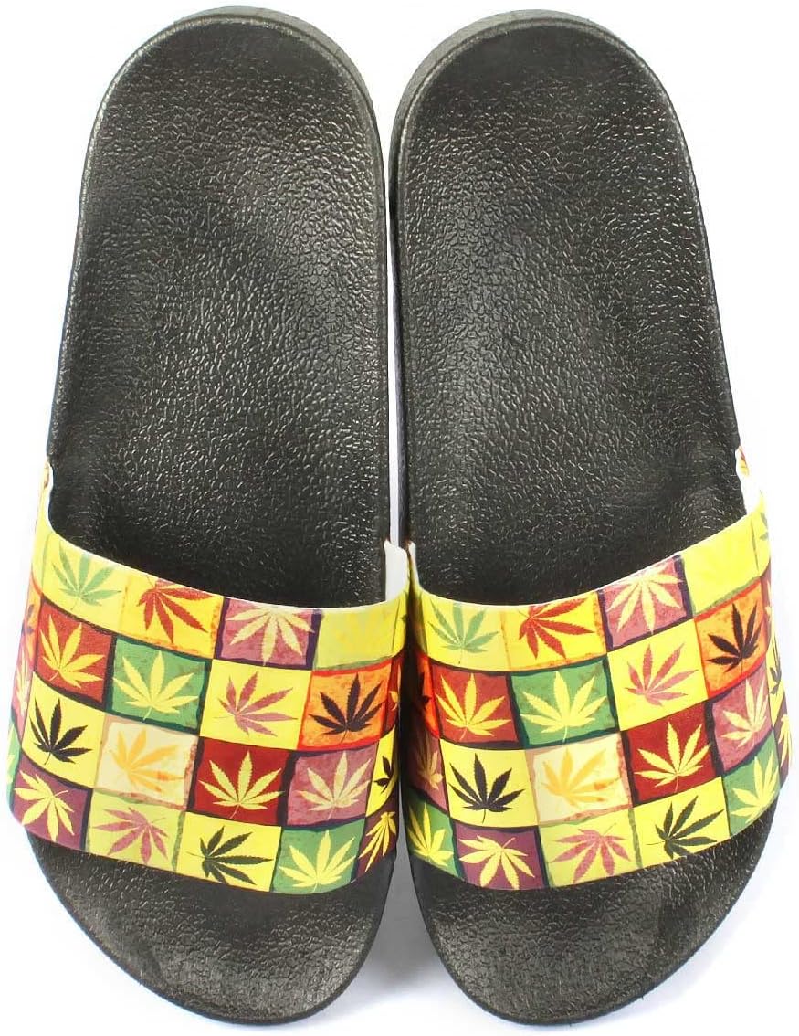 

Ямайские Раста Рэгги RGY Карибские шлепанцы для женщин и мужчин, сандалии с открытым носком, мягкие, с амортизацией, против скольжения, для дома и улицы RGYLION