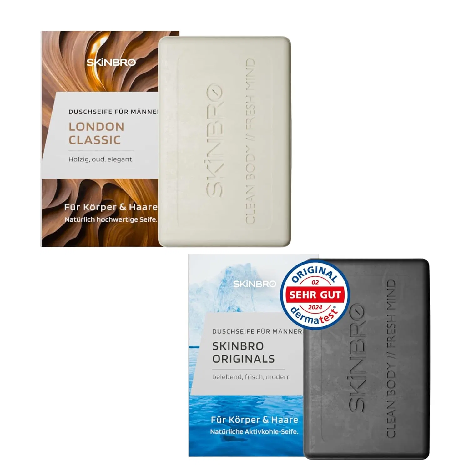 Мужской набор твердых гелей для душа SKINBRO «London Classic» и «Originals» Skinbro