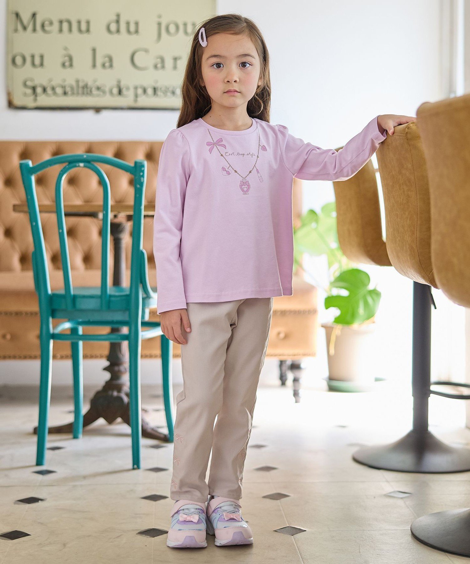 Футболка с длинным рукавом 7days Print ANY KIDS, Lavender x Necklace [082] — фото 2