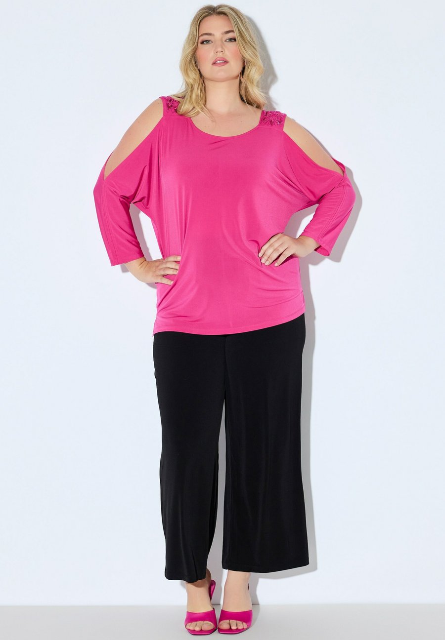 

Топ Ulla Popken COLD SHOULDER, Fuchsia Pink/Pink