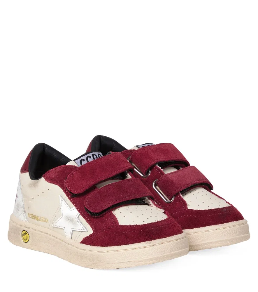 Кроссовки Ball Star из замши и кожи Golden Goose Kids, красный