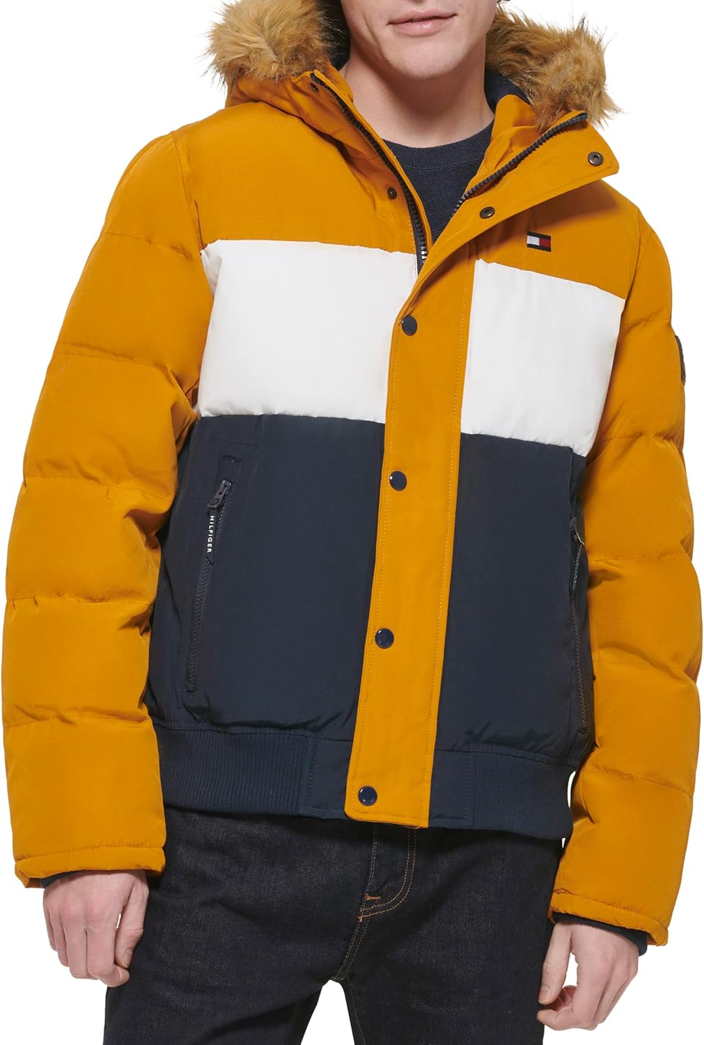 

Мужская стеганая куртка-бомбер Tommy Hilfiger Arctic Cloth (стандартная и для больших и высоких), Yellow Gold