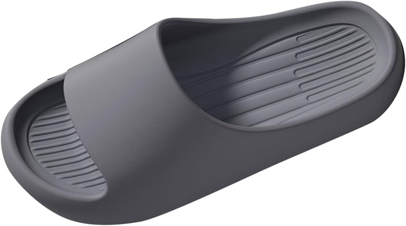 

Домашние тапочки-подушечки для женщин и мужчин, однотонные, нескользящие, с толстой подошвой, сандалии для душа Txgmna, серый