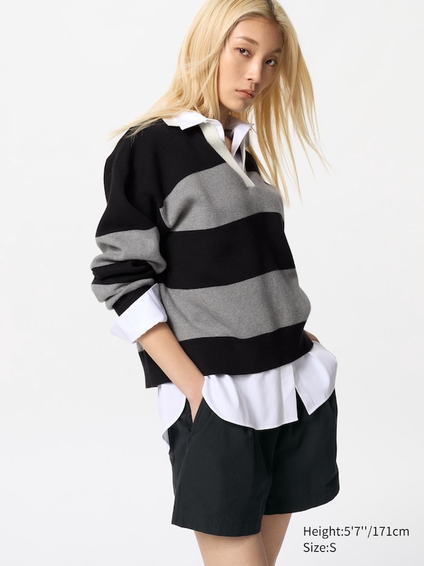 

Легкие хлопковые шорты Uniqlo, черный