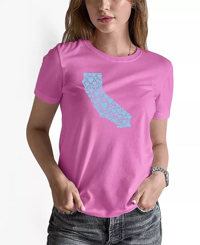 

Женская футболка California Hearts Word Art LA Pop Art, розовый