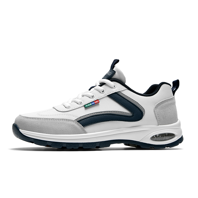 

CARTELO Классические дорожные туфли бренда Classic Travel Shoes Дышащие легкие повседневные мужские туфли с бело-серой флисовой подкладкой, цвет White Gray Fleece-Lined