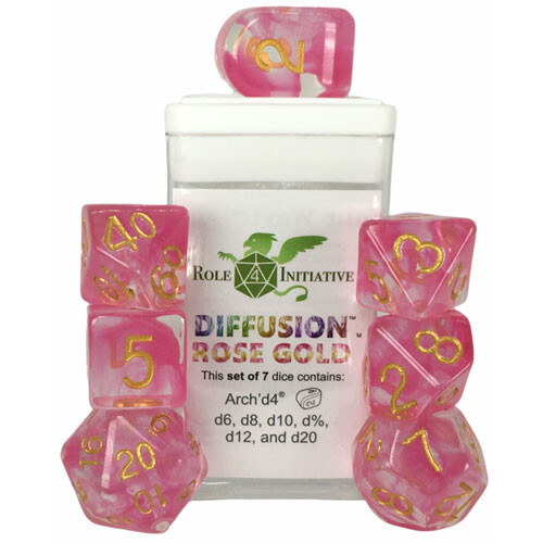 

Аксессуары Role 4 Initiative R4I Dice w/ Arch'd4: Diffusion - Rose Gold (7)