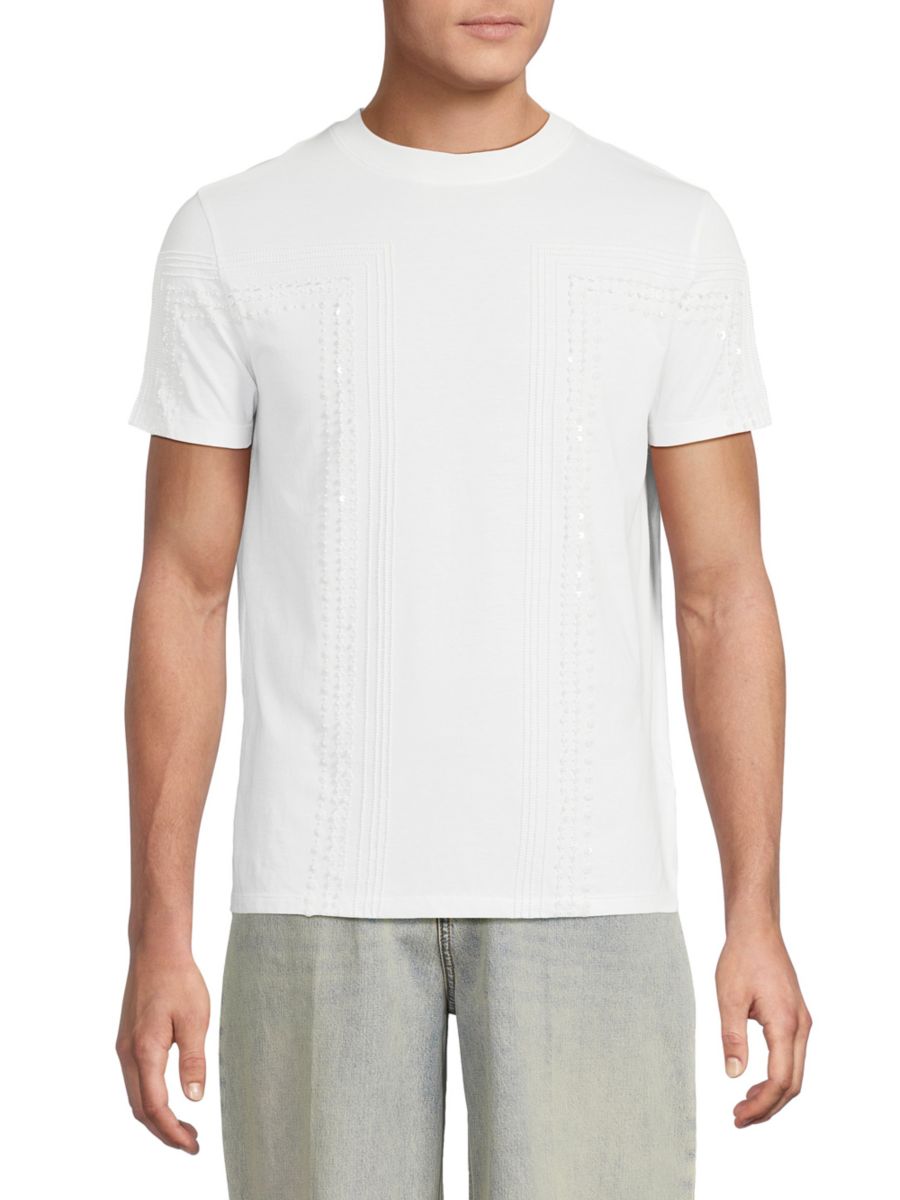 

Футболка из хлопка с вышивкой Valentino, белый