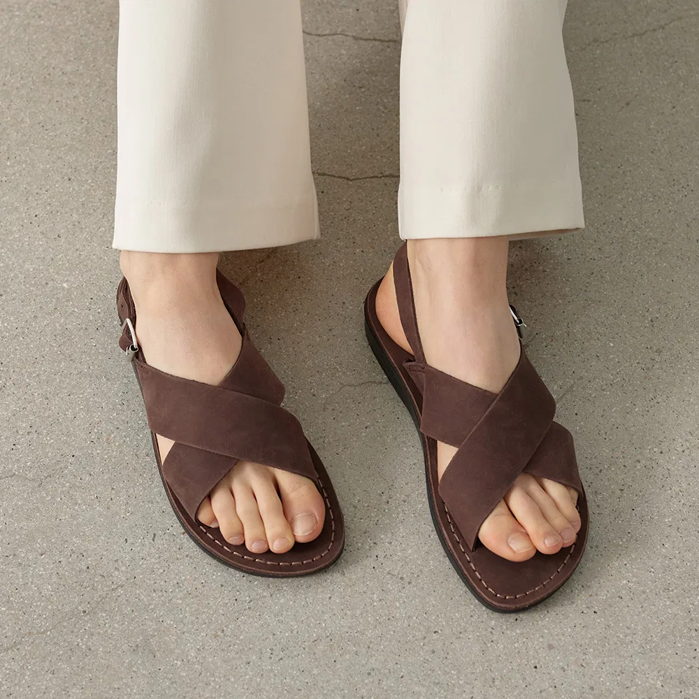 Мужские сандалии Elan Buckle коричневые от Jerusalem Sandals — фото 3