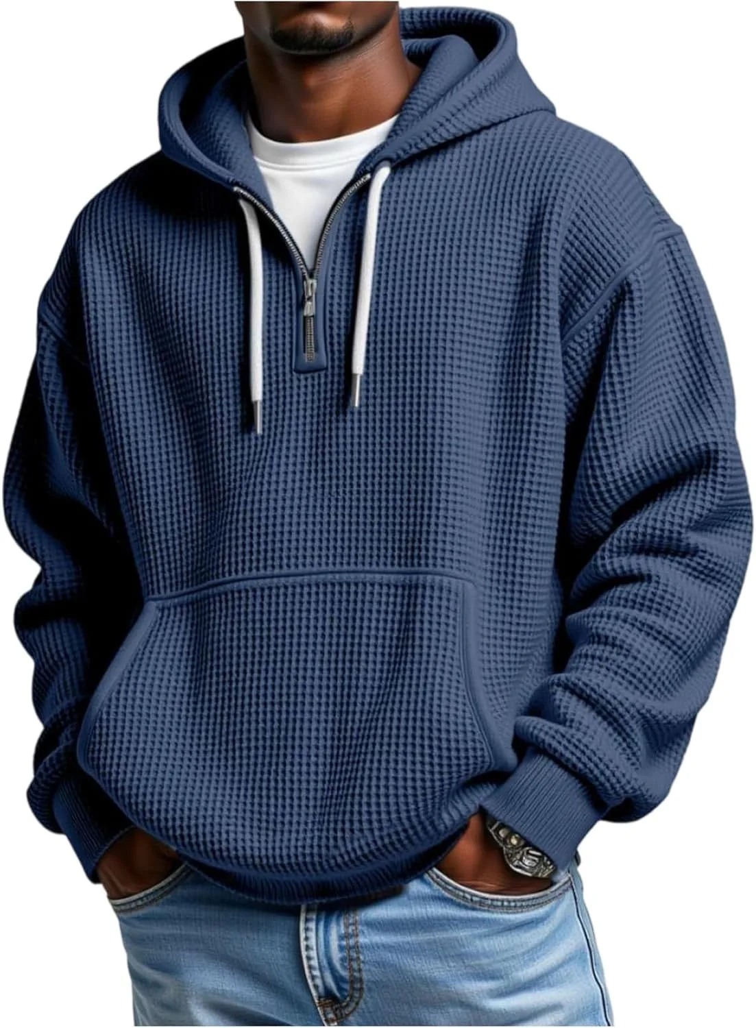 

Толстовка с капюшоном Quarter Zip для мужчин Big and Tall, длинный рукав, тяжелый вес