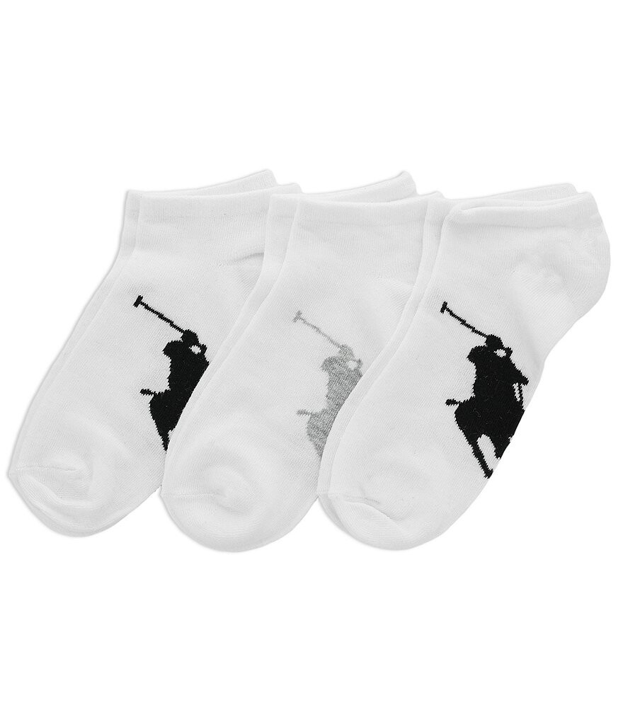 

Комплект из 3 низких носков Polo Ralph Lauren Big & Tall Big Pony, белый