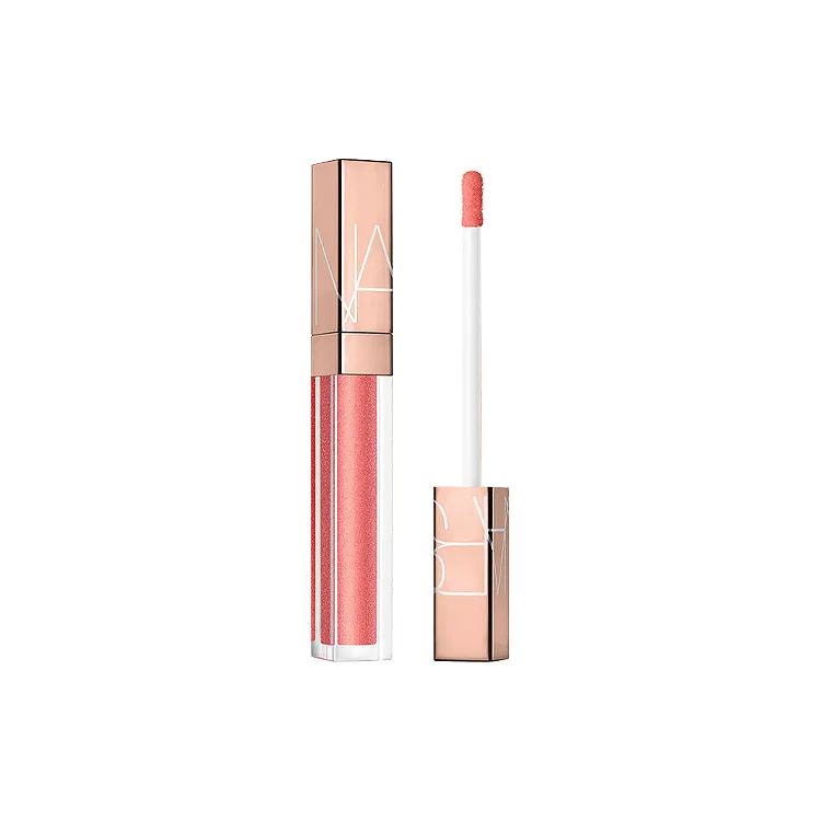 NARS Маленький розовый золотой блеск для губ, мерцающий золотой тюбик, #777 ORGASM Pleasure Red Pink