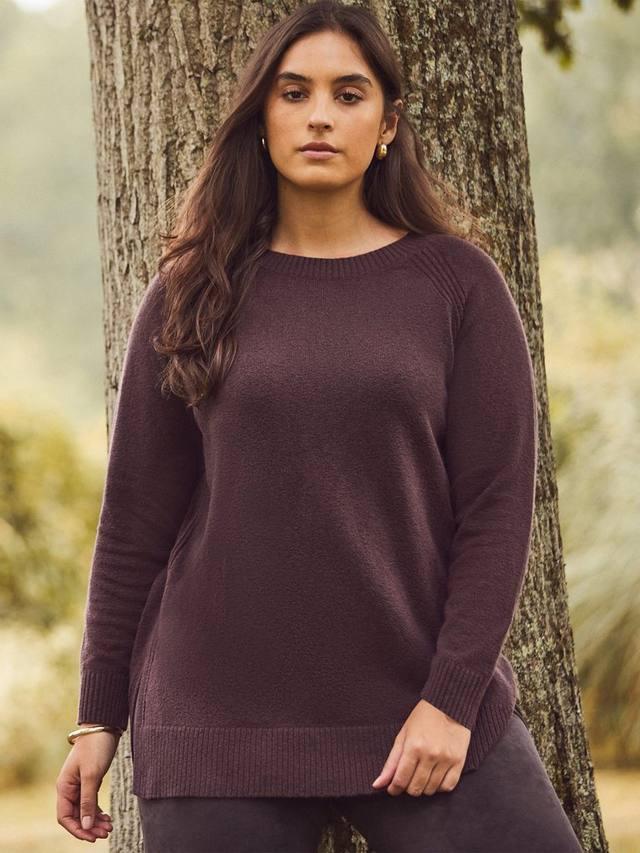 

Длинный джемпер с круглым вырезом Curve Live Unlimited, Brown